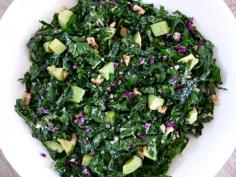 
                    
                        raw kale and avocado salad with citrus dressing -- the best kale salad ever!  the key is to massage the dressing into the kale.
                    
                