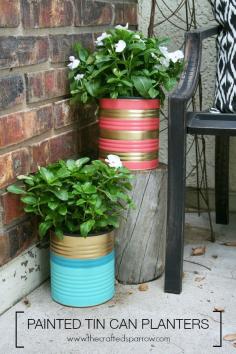 
                    
                        Painted Tin Can Planters - thecraftedsparrow...
                    
                