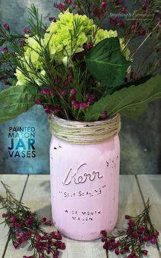 
                    
                        These Painted Mason Jar Vases are so easy to create!  Just some chalk paint, twine and fresh flowers, and you have a perfect gift for Mothers Day!
                    
                