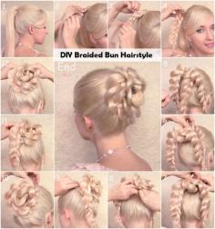 
                    
                        DIY Braided Bun Hairstyle With Clip | www.adorablehairs...
                    
                