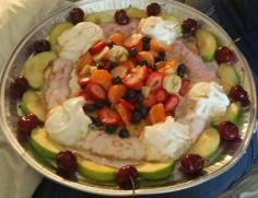 
                    
                        Look at the giant fruit salad I got this morning as part of my breakfast in bed for Mothers Day.  This fruit salad was yummy - apples, strawberries, blueberries, cherries, bananas, tangerines, yogurt, honey and whipped cream.  Of course, I shared!
                    
                