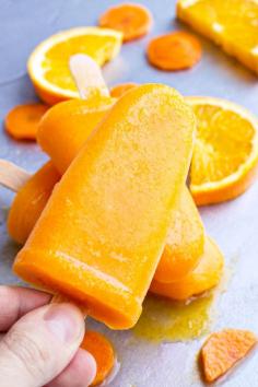 
                    
                        Orange Carrot Ice Pops—Get an approving smile from the kids while serving them these healthy juicy snacks.
                    
                
