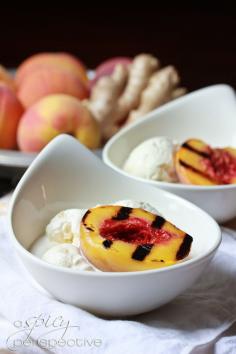 
                    
                        Candied Ginger Ice Cream with Grilled Peaches @ ASpicyPerspective...
                    
                