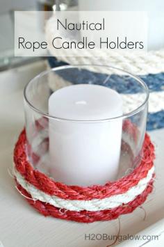 DIY home crafts DIY Nautical Rope Candle Holders DIY home crafts