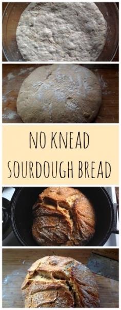 
                    
                        No Knead Sourdough bread ~ Half whole wheat and very easy!  www.growforagecoo...
                    
                