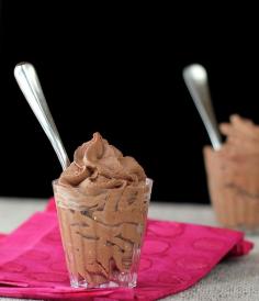 Chocolate Mousse Frosting aka Chocolate Frosting Shots  ~ Coconut milk + cocoa powder does this?! If you want a healthy treat this is great.  The texture is amazing! (1) From: Chocolate Covered Katie (2) Webpage has a convenient Pin It Button