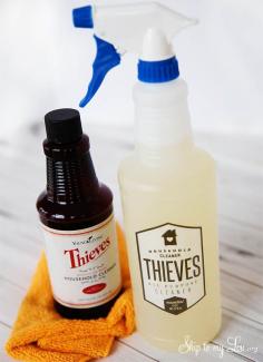 
                    
                        How To Make Thieves All Purpose Household Cleaner. Free printable labels #print #clean skiptomylou.org
                    
                