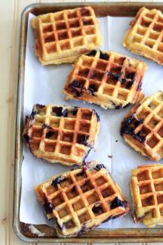 
                    
                        Bread Pudding Blueberry Waffles with Lemon Curd and Vanilla Bean Ricotta
                    
                