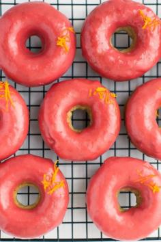 
                    
                        RHUBARB ORANGE GLAZED DONUTS
                    
                