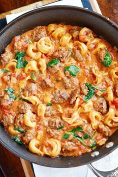 
                    
                        This Italian Sausage Tortellini is a MUST make!! The tomato sauce is so rich and creamy and the Italian sausage is fabulous!! Plus it all cooks in one pot so you only have one dish to wash!! Love it!!
                    
                