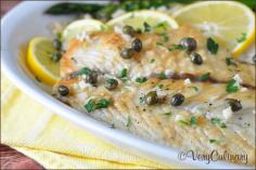 Easy Fish Piccata with Roasted Asparagus.
