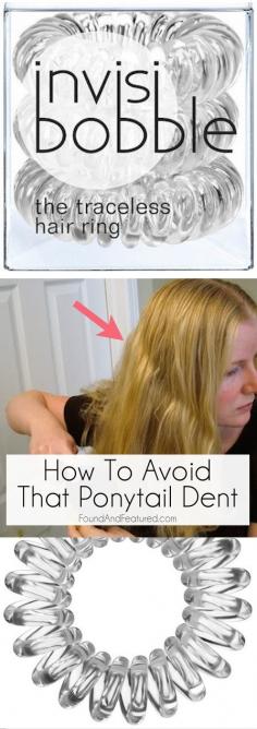 
                    
                        How to avoid that annoying ponytail dent! Wish I had known about these years ago -- invisibobble.
                    
                