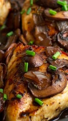 
                    
                        Roasted Balsamic Chicken with Sautéed Mushrooms and Thyme ~ This healthy chicken recipe is out of this world! Easy to prepare and totally weeknight friendly.
                    
                