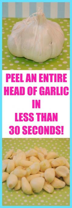 
                    
                        Peel an entire head of garlic in less than 30 seconds...kinda like performing a magic trick in your kitchen! I couldn't believe how well this worked!
                    
                