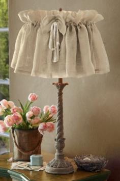 Vintage Linen Lampshade Cover - Lamp Shade Covers, Linen Lampshade | Soft Surroundings $30