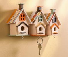 
                    
                        Turn wood birdhouses from the craft store into a cool key organizer that doubles as home decor!
                    
                