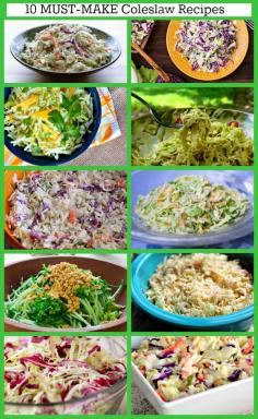 10 Must-Make Coleslaw Recipes including Classic, Memphis-Style, Mango, Creamy Coconut, Tangy Vinegar, Tennessee Mustard, and more!