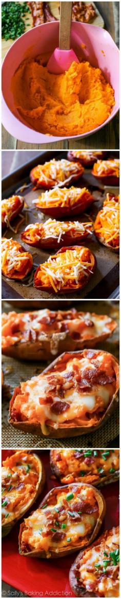 
                    
                        Enjoy a big plate of extra crispy, extra loaded sweet potato skins in no time! This game-time favorite is hard to resist.
                    
                