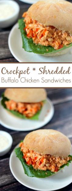 
                    
                        Crockpot Shredded Buffalo Chicken Sandwiches Recipe
                    
                