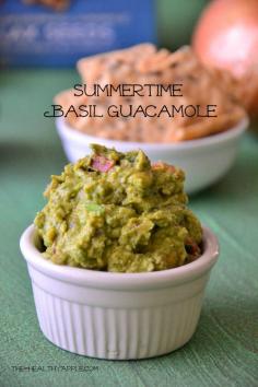 Summertime Basil Guacamole | Thehealthyapple | #glutenfree #avocado #recipes #healthy