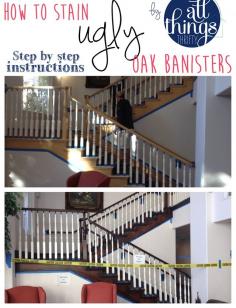 How to Stain Oak Banister Dark (using General Finishes Java Gel Stain)
