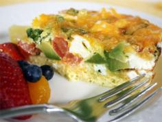 
                    
                        California breakfast casserole. Eggs, avocado, tomato,  green onion, cheeses and cream cheese make the best breakfast, brunch, or shower meal. #recipe #brunch skiptomylou.org
                    
                