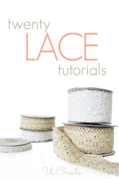 Tons of craft tutorials using lace! With cute pillow cover and skirt.