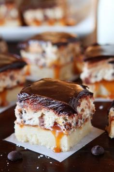 Top 20 Most Popular Recipes of 2013: Cookie Dough Billionaire Bars Recipe. Layers of buttery shortbread, creamy caramel, indulgent cookie dough, and rich, fudgy, chocolate ganache.