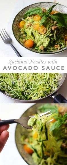 
                    
                        Zoodles with Avocado Sauce || easy to make and such a satisfying dinner init4thelongrun.com
                    
                