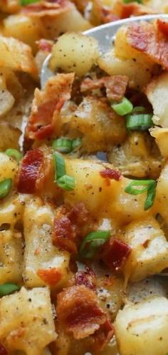 
                    
                        Crispy Cheese and Bacon Potatoes ~ Crispy roasted potatoes, topped with melting cheese and plenty of crisp bacon... The smoky bacon flavor is in every bite and the extra minutes in the oven leave the edges of each potato nice and crisp with a fluffy center
                    
                