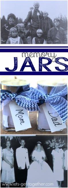 
                    
                        Memory Jars from Let's Get Together - such a fun way to get to know grandma and grandpa or mom and dad. Perfect for #mothersday or #fathersday gifts! #gifting
                    
                