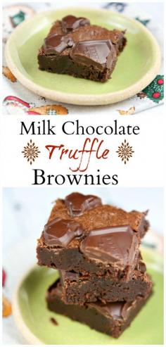 
                    
                        Milk Chocolate Truffle Brownies #recipe - brownies for major chocolate lovers!
                    
                