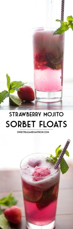 
                    
                        Strawberry Mojito Sorbet Floats | sweetpeasandsaffr... Denise | Sweet Peas & Saffron
                    
                