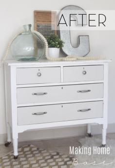 
                    
                        Painted Furniture Ideas - try a two toned color scheme like this gray and white beauty
                    
                