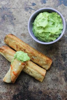 #GlutenFree #Vegan Black Bean Flautas with Avocado Dipping Sauce  #vegan #organic #healthy #food #recipes