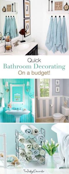 Bathroom Décor: Quick Bathroom Decorating on a Budget • Tips & Ideas    love the stripes