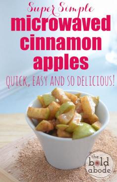 
                    
                        Super Simple Microwaved Cinnamon Apples... quick, easy and SO delicious!
                    
                