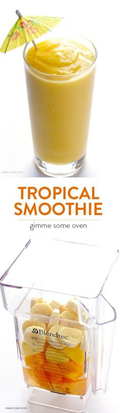 
                    
                        5-Ingredient Tropical Smoothie -- overflowing with my favorite fruits, and so easy and delicious | gimmesomeoven.com
                    
                