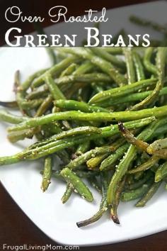 
                    
                        Oven roasted green beans- Roasting imparts a yummy slightly sweet and smokey taste that makes veggies pretty amazing. If you have never tried roasting your vegetables, you really should!
                    
                