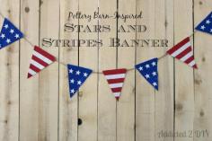 
                    
                        Pottery Barn Inspired Stars and Stripes Banner | Addicted 2 DIY#potterybarn #knockoff #patriotic #starsandstripes #diy
                    
                