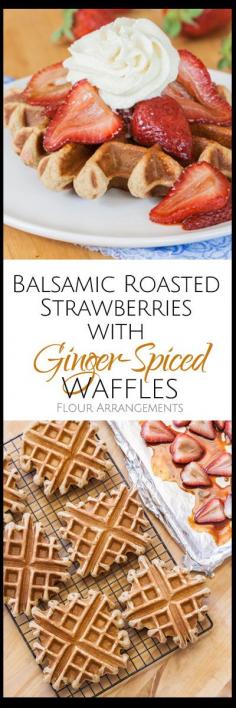 
                    
                        Flavor-packed and delicious, Ginger-Spiced Waffles topped with Balsamic Roasted Strawberries works well as an indulgent breakfast or a simple dessert.
                    
                