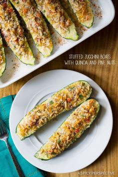 
                    
                        Easy Stuffed Zucchini Boats with Quinoa and Pine Nuts #healthy #vegetarian
                    
                