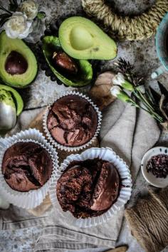 
                    
                        vegan avocado chocolate muffins with cacao nibs
                    
                