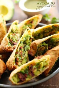 
                    
                        Avocado Egg Rolls... These are absolutely DIVINE! So much delicious flavor packed into one incredible appetizer! This will be one recipe you will want to make over and over again!
                    
                