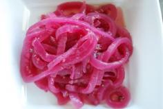 Pickled Red Onion ~ delicious on sandwiches or  garnishing fried seafoods and stews