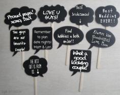 
                    
                        These chalkboard signs would be awesome props for a photo booth at a wedding!!!
                    
                