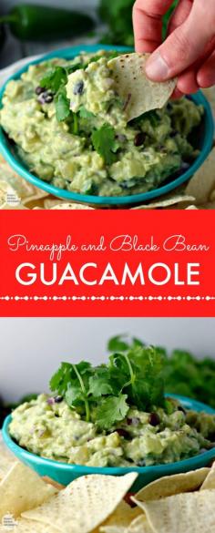 
                    
                        Pineapple and Black Bean Guacamole by Renee's Kitchen Adventures - A healthy snack or appetizer recipe perfect for Cinco de Mayo or anytime.  Naturally gluten free.
                    
                