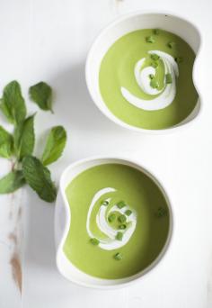 
                    
                        Minted Pea Soup with Cashew Cream | Choosing Raw
                    
                