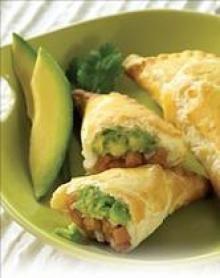 This sounds like something I will be trying!   Sweet Potato and Avocado Empanadas Recipe    A flaky crust, sweet potatoes. creamy Hass Avocados and poblano cream sauce make this appetizer delectable.    Makes 2 hors d'oeuvre size empanadas per person