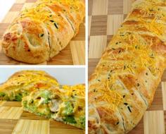 Broccoli Cheddar Chicken Croissant Braid Recipe